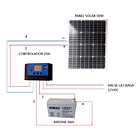 Kit Solar Económico Panel 50w  Bateria 12v, 9ah 2