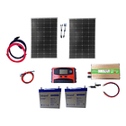 Kit Solar Invers  1000w Panel 2x100w Bater 2x55ah Control30a 1