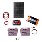 Kit Solar Inversor 1000w Onda Pura Bateria 2x26ah Panel 100w 2