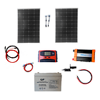 Kit Solar Inversor 1000w Onda Pura Panel  2x100w Motor Bomba 1