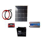 Kit Solar Inversor 500w, Panel 50w, Bateria 26 Ah  1