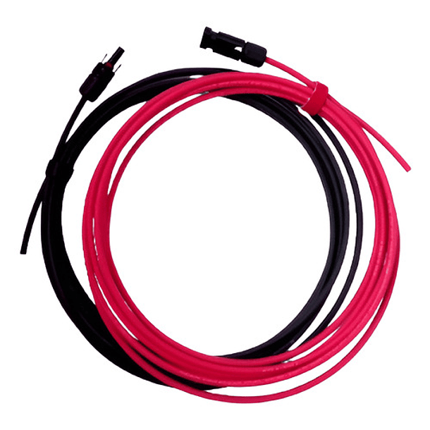Cable Solar Fotovoltaico 6mm2,  20m, Rojo10/negro10 Con Mc4 2