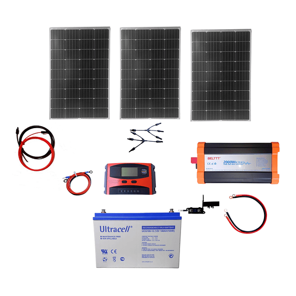 Kit  Solar Inversor  de 2000W Continuos de Onda Pura, 4000 Wpeak, BELTTT, BAP2000A, Apto Para Bombas, Motores, Refrigeradores,, ETC 
