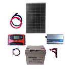 Kit Solar Inversor 500W, Panel 100w, Batería 40Ah, Control 20a 1
