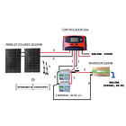 Kit Solar Inversor 1000w 12/220V,  Panel 2x100W Monocristalino, Batería GEL  2x26 Ah, Controlador  30A 3