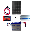 Kit Solar Panel 100w Inversor 500w Control 20a Batería 55 Ah 1