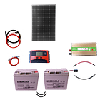 Kit Solar Inversor 1000W, Controlador 20A,  Panel Solar100W, Baterías 2x26 Ah 2