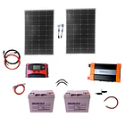 Kit Solar Inversor 1000w Onda Pura Bater 2x26ah Panel 2x100w 1