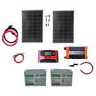 Kit Solar Inversor 1000w Onda Pura Bater 2x26ah Panel 2x100w 3
