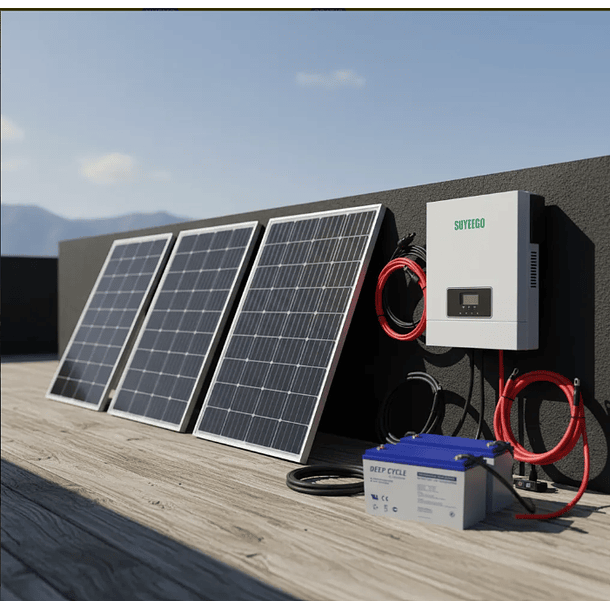 Kit Solar 3000w Onda Pur Mppt Pan 600w Bat 200ah Bomba Motor 1