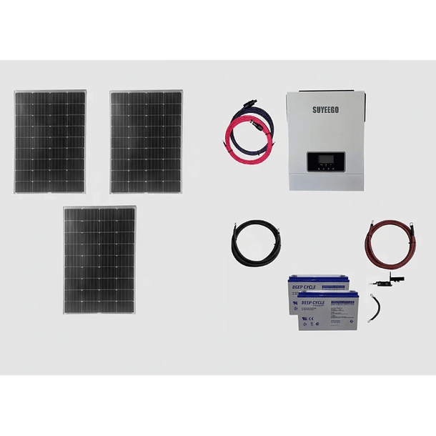 Kit Solar 3000w Onda Pur Mppt Pan 600w Bat 200ah Bomba Motor 3