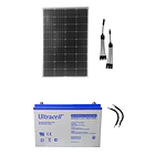 Kit Ampliación  Batería 100ah y Panel Solar 100w, Mas Conexiones 3