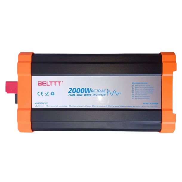 Kit  Solar Inversor  de 2000W Continuos de Onda Pura, 4000 Wpeak, BELTTT, BAP2000A, Apto Para Bombas, Motores, Refrigeradores,, ETC  6