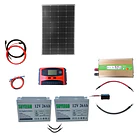 Kit Solar Inversor 1000W, Controlador 20A,  Panel Solar100W, Baterías 2x26 Ah 2