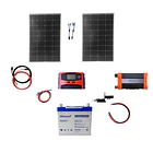 Kit Solar  Inversor 1000W Onda Pura, Paneles 2x100W Monocristalinos, Batería 55Ah Gel, Control 30A 2