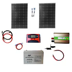 Kit Solar Inversor  1000W, Bateria 100Ah Panel 2x100W, Controlador 30A 2