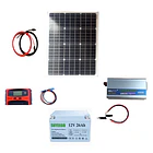 Kit Solar Inversor 500W, Controlador 20A, Batería 26 AH, Panel 50W 1