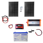 Kit Solar Inversor 2000w Onda Pura, Bat 100ah, Panel 2x100w 1
