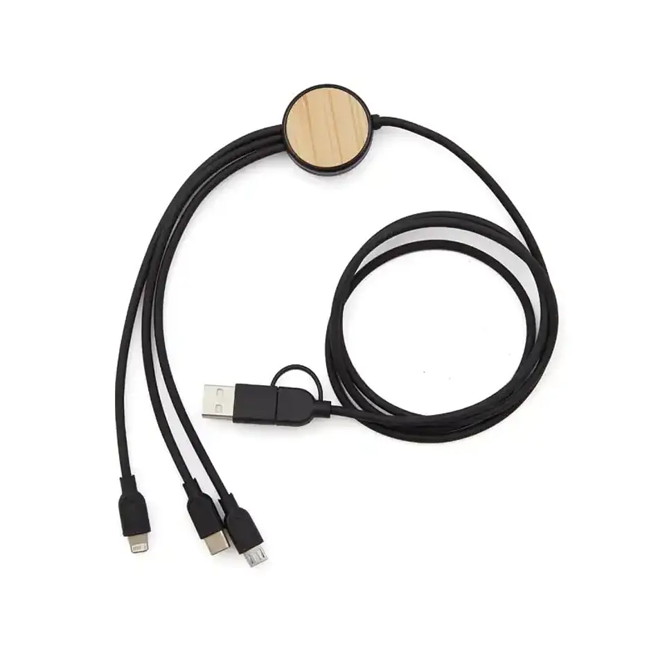 Cable Multicargador 3 en 1 Bambú de 122 cm 2