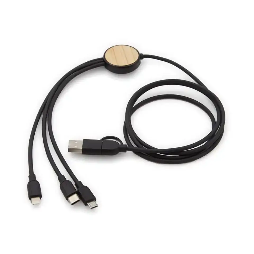Cable Multicargador 3 en 1 Bambú de 122 cm 5