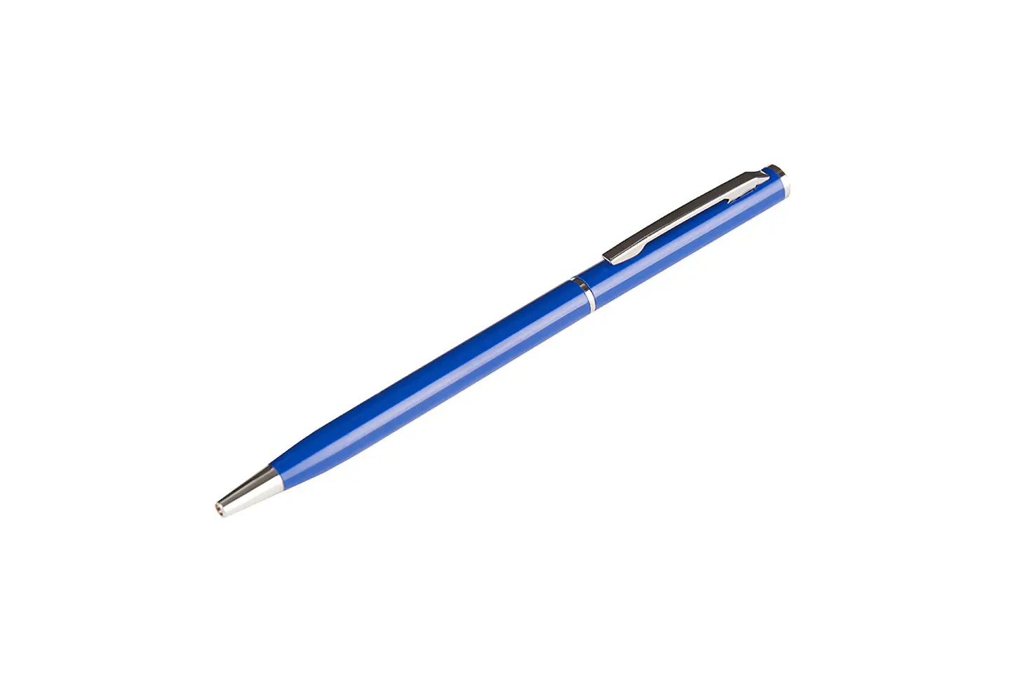 Bolígrafo Slim metálico con tinta azul 1