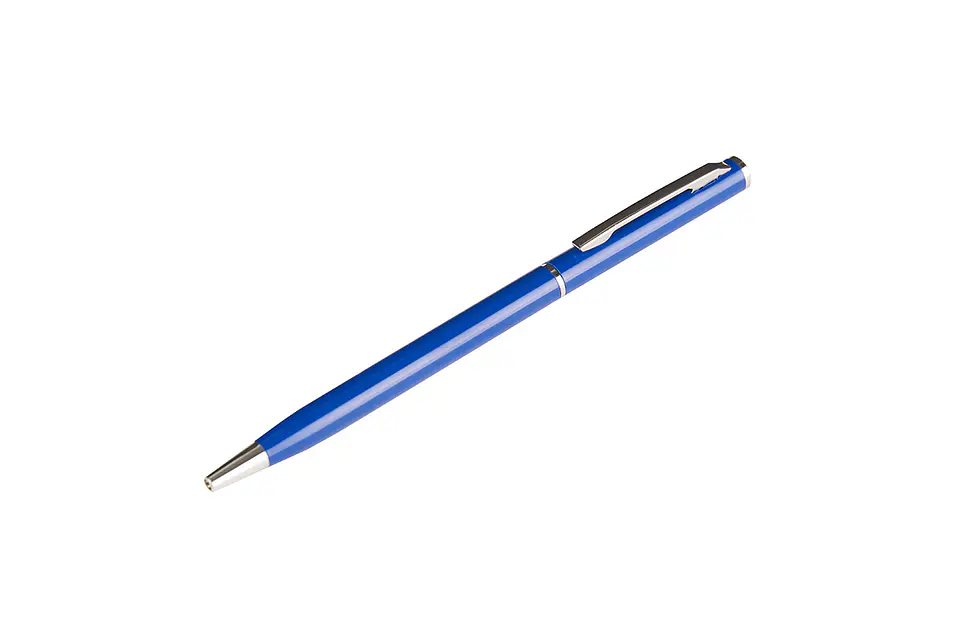 Bolígrafo Slim metálico con tinta azul 1