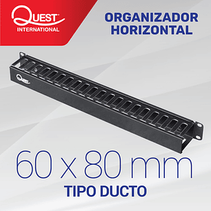 Organizador Horizontal de Cables Tipo Ducto de 60 x 80 mm