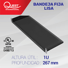 Bandeja Fija Lisa de 1U • Profundidad 267 mm