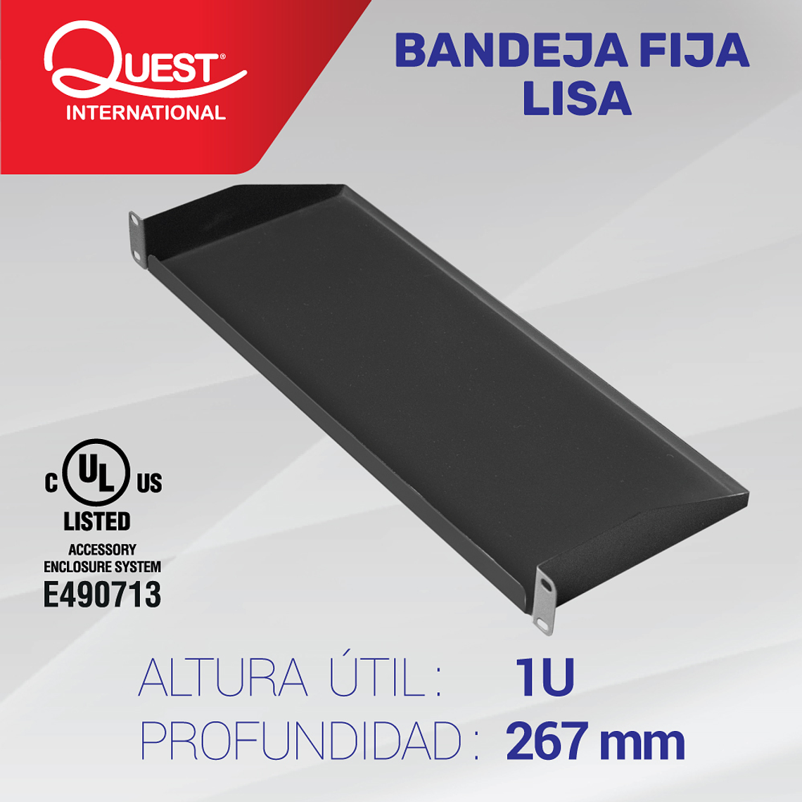 Bandeja Fija Lisa de 1U • Profundidad 267 mm 1