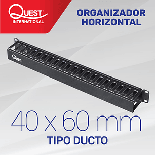 Organizador Horizontal de Cables Tipo Ducto de 40 x 60 mm