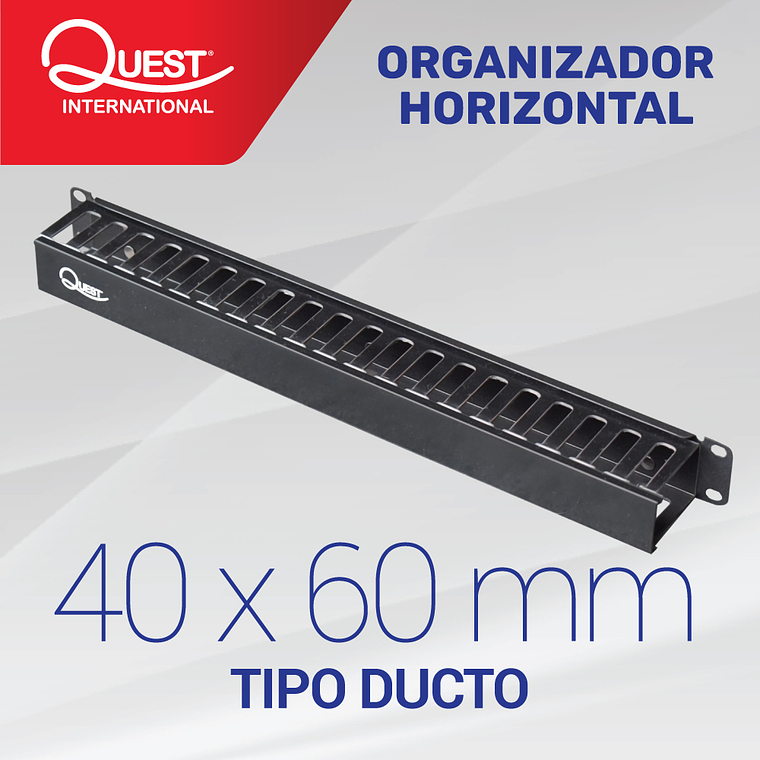 Organizador Horizontal de Cables Tipo Ducto de 40 x 60 mm 1
