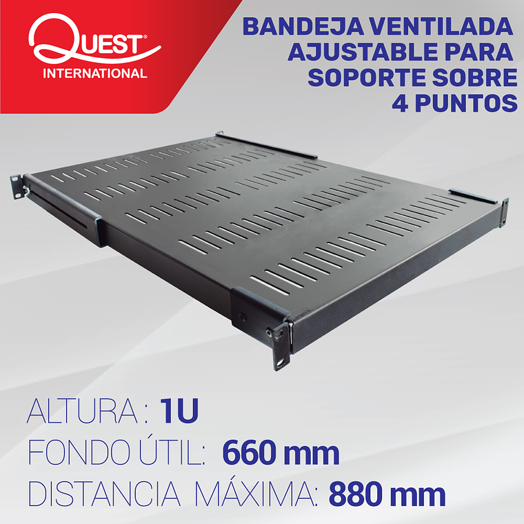 Bandeja Ventilada Ajustable de 1U 1