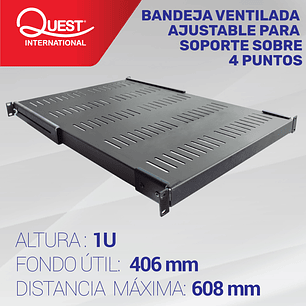 Bandeja Ventilada Ajustable de 1U