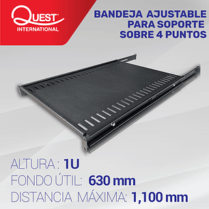 Bandeja Ventilada Ajustable de 1U