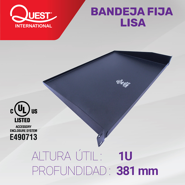 Bandeja Fija Lisa de 1U • Profundidad 381 mm 1