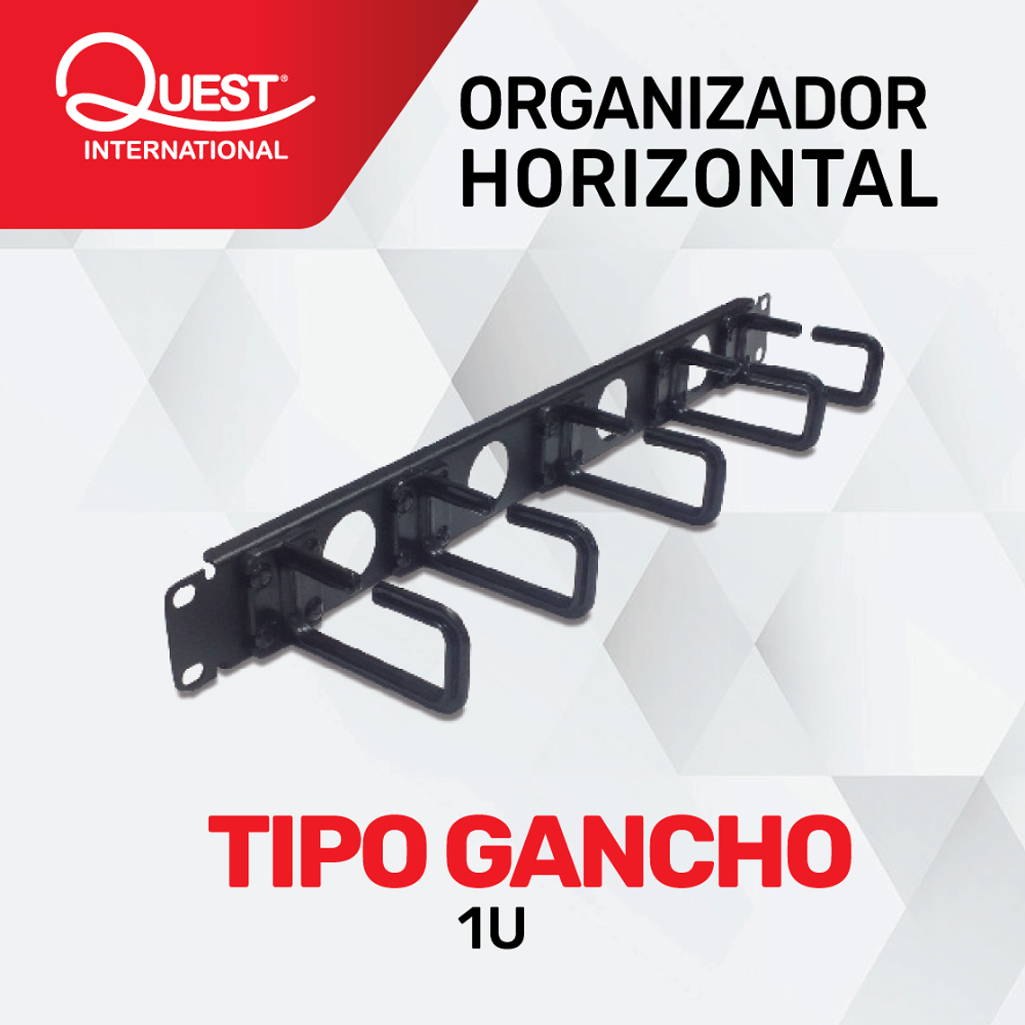 Organizador Horizontal de Ganchos 1U 1