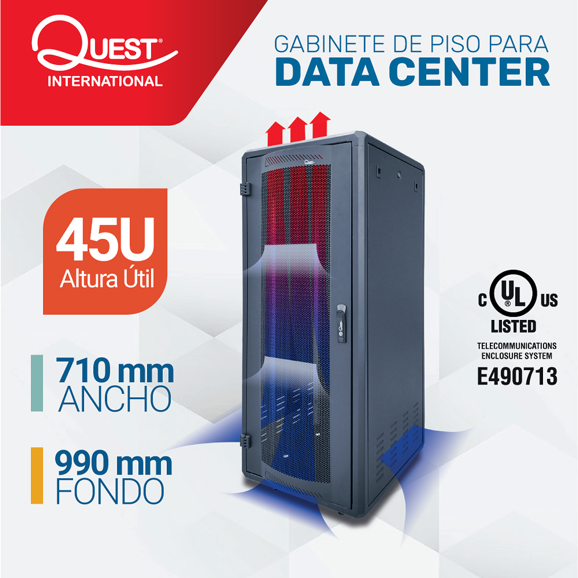 Gabinetes de Piso 45U | Ancho: 710 mm • Fondo: 990 mm 1