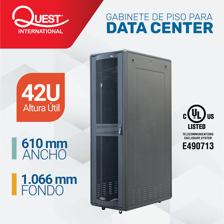 Gabinetes de Piso 42U | Ancho: 610 mm • Fondo: 1,066 mm 1