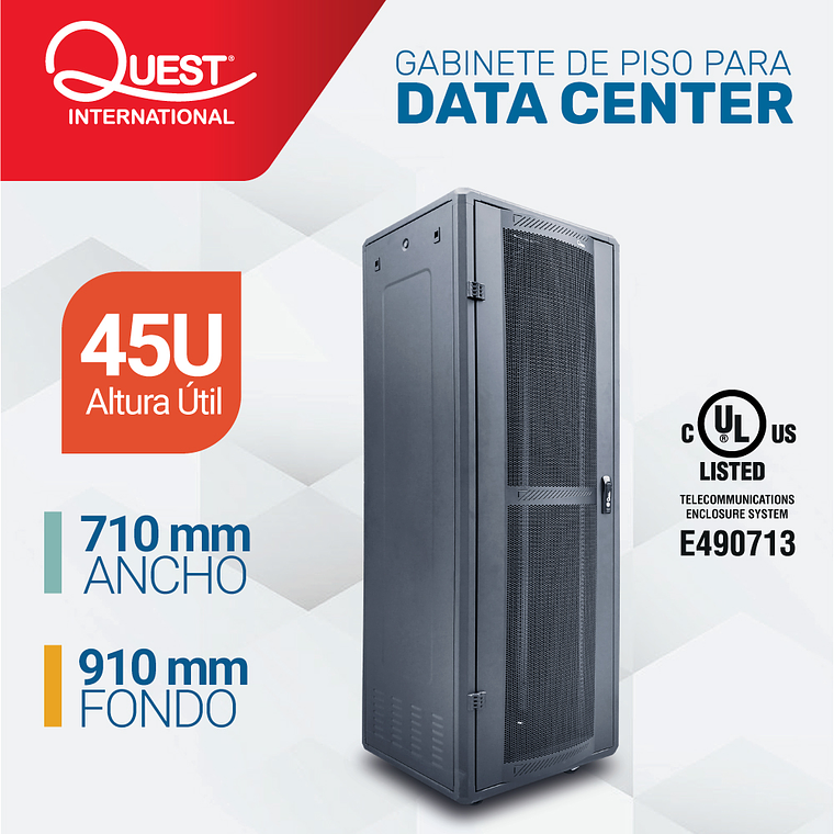 Gabinetes de Piso 45U | Ancho: 710 mm • Fondo: 910 mm 1