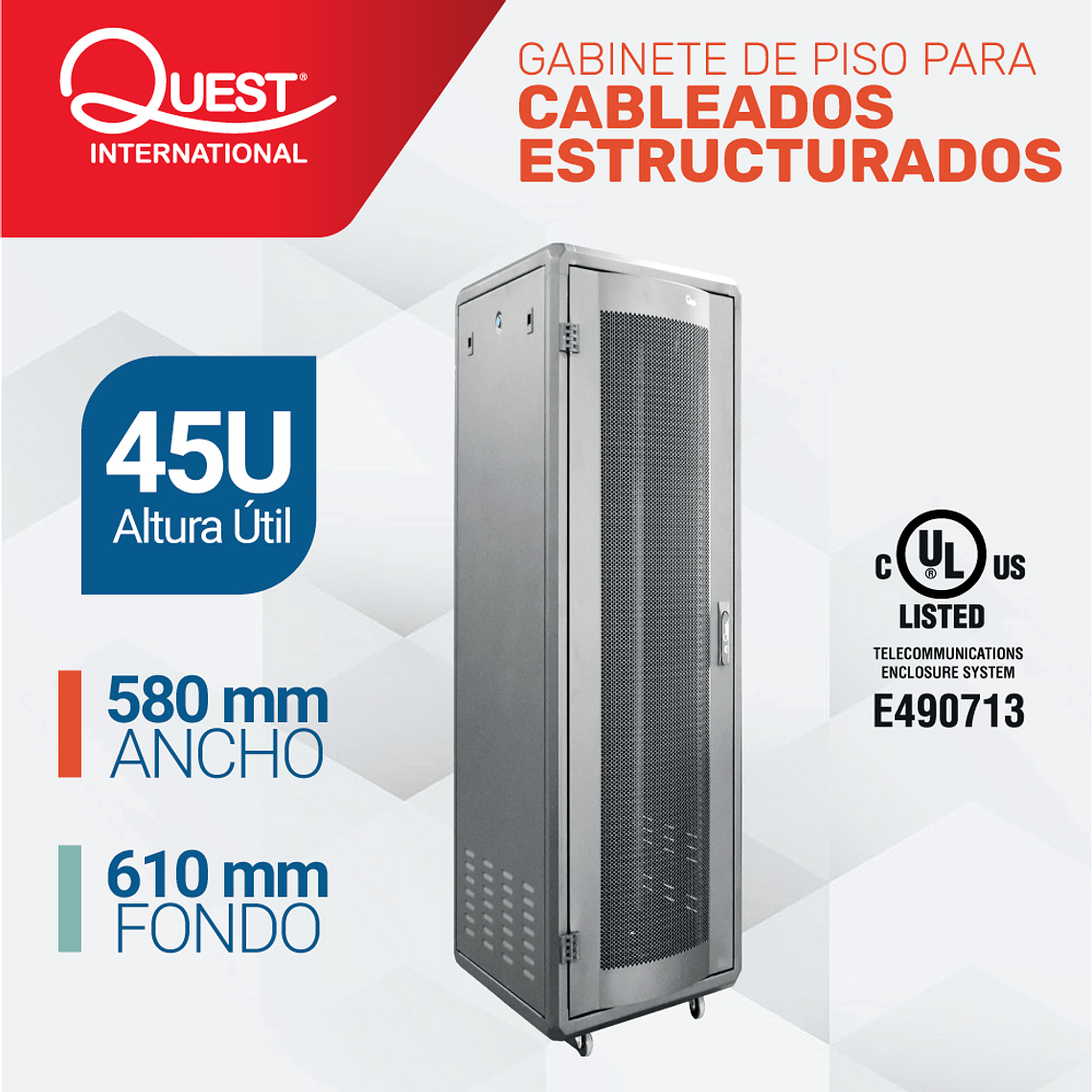 Gabinetes de Piso 45U | Ancho: 580 mm • Fondo: 610 mm 1