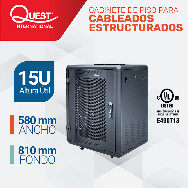 Gabinetes de Piso 15U | Ancho: 580 mm • Fondo: 810 mm 1