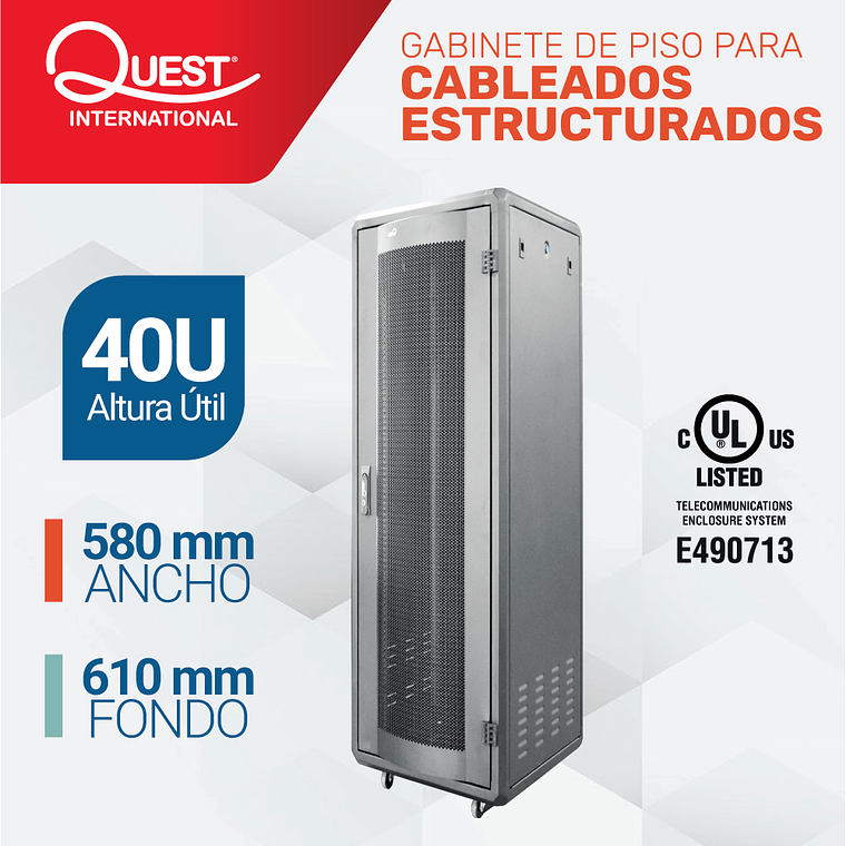 Gabinetes de Piso 40U | Ancho: 580 mm • Fondo: 610 mm 1