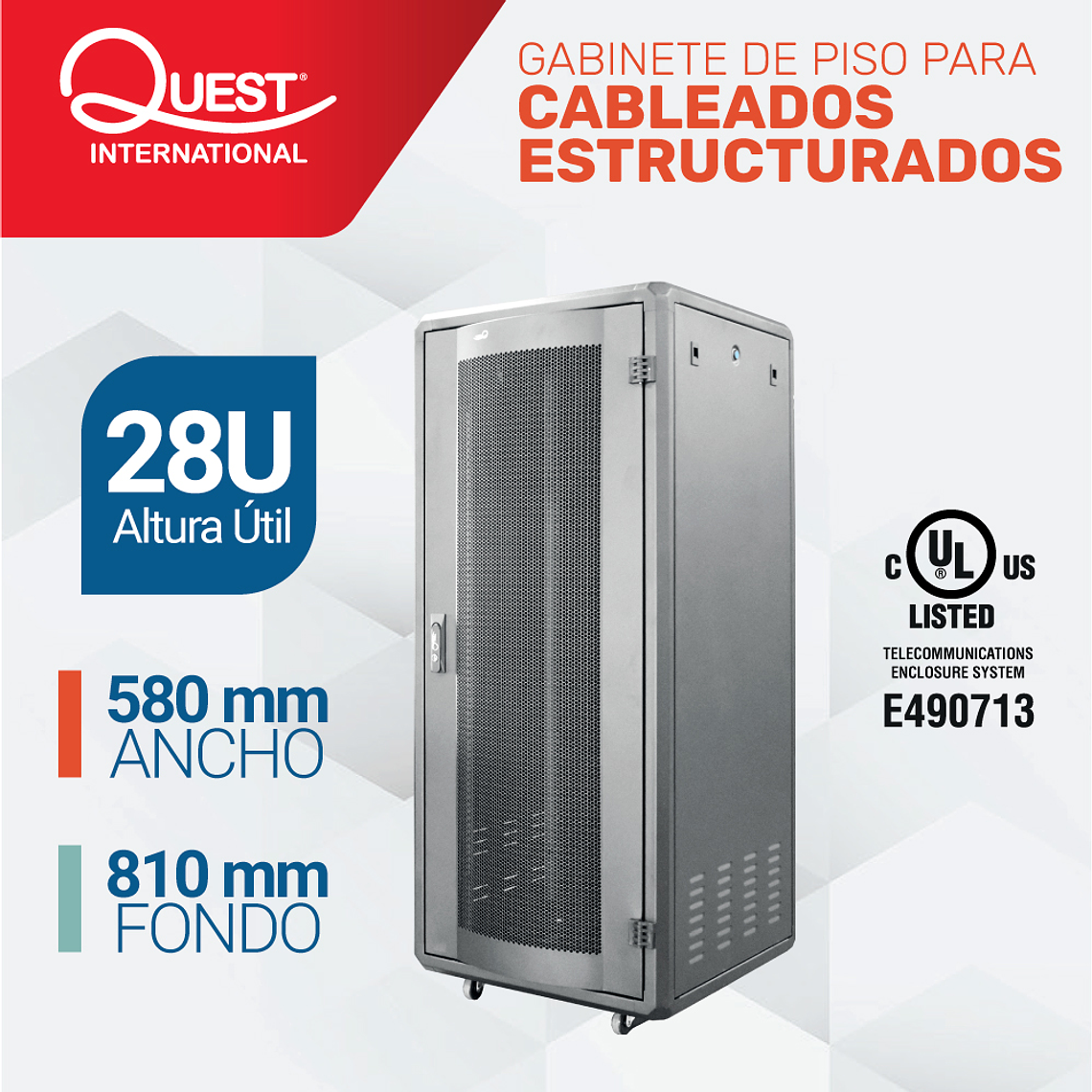 Gabinetes de Piso 28U | Ancho: 580 mm • Fondo: 810 mm 1