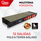 Multitoma Horizontal de 12 entradas NEMA 5-15R Polo aislado a tierra - Miniatura 1