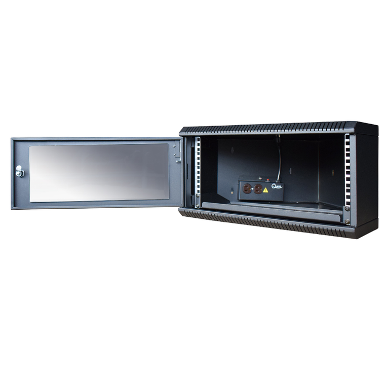 Gabinete Rack de Pared Compacto Triangular de 5U con Puerta en vidrio • Color: Negro  4