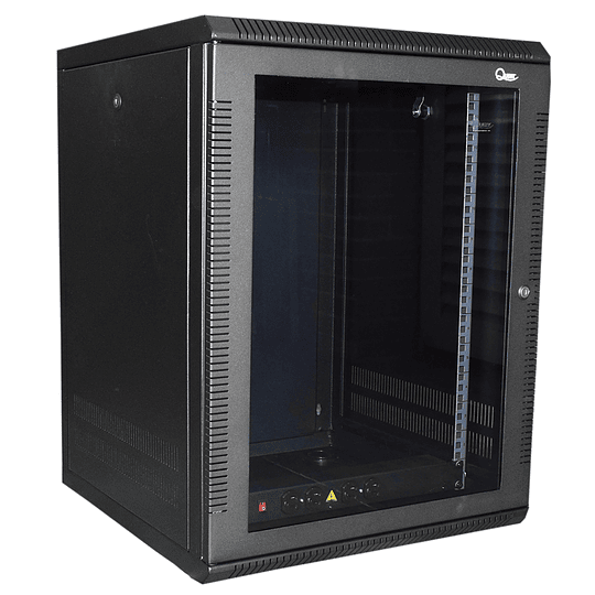 Gabinete de Pared Tapas Laterales 16U con Puerta en vidrio
