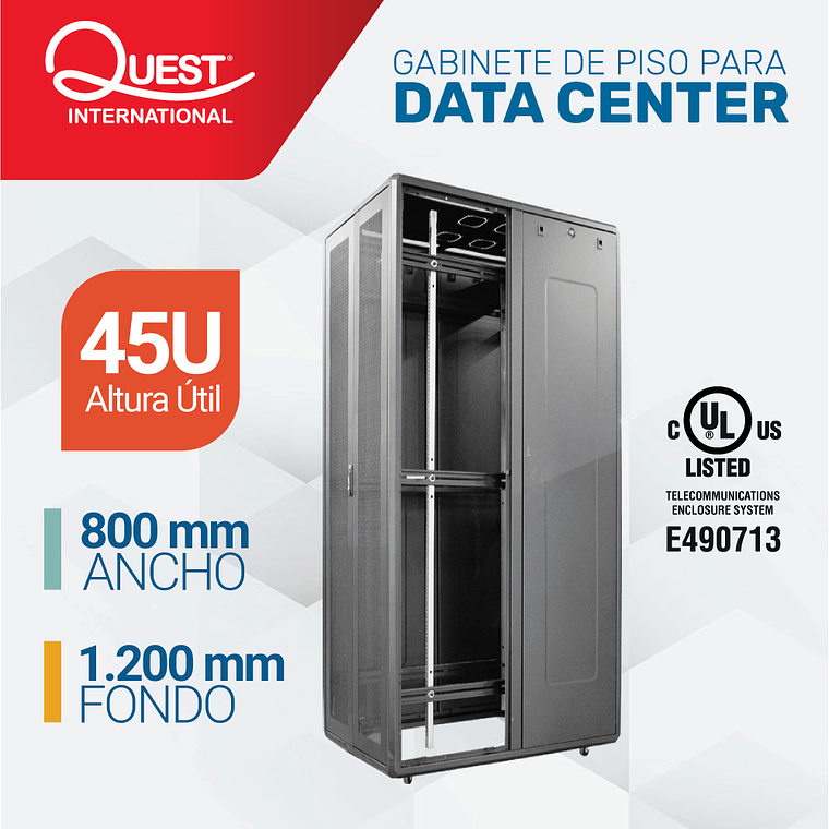 Gabinetes de Piso 45U | Ancho: 800 mm • Fondo: 1,200 mm 1
