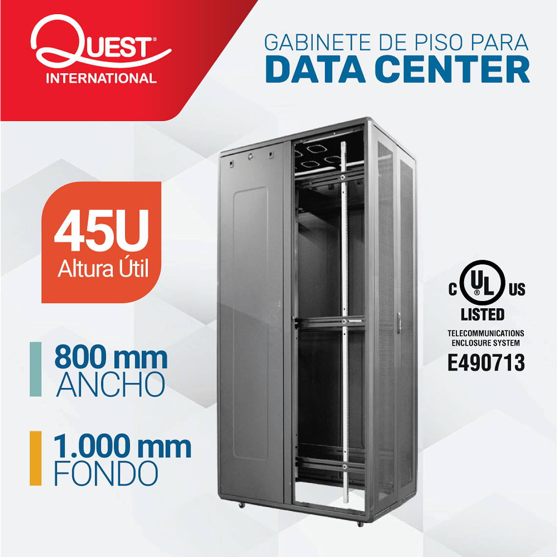 Gabinetes de Piso 45U | Ancho: 800 mm • Fondo: 1,000 mm 1