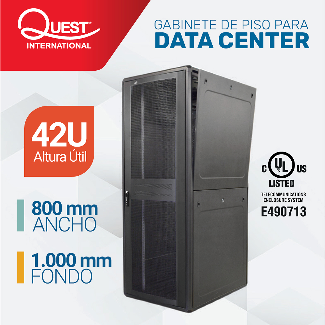 Gabinetes de Piso 42U | Ancho: 800 mm • Fondo: 1,000 mm 1