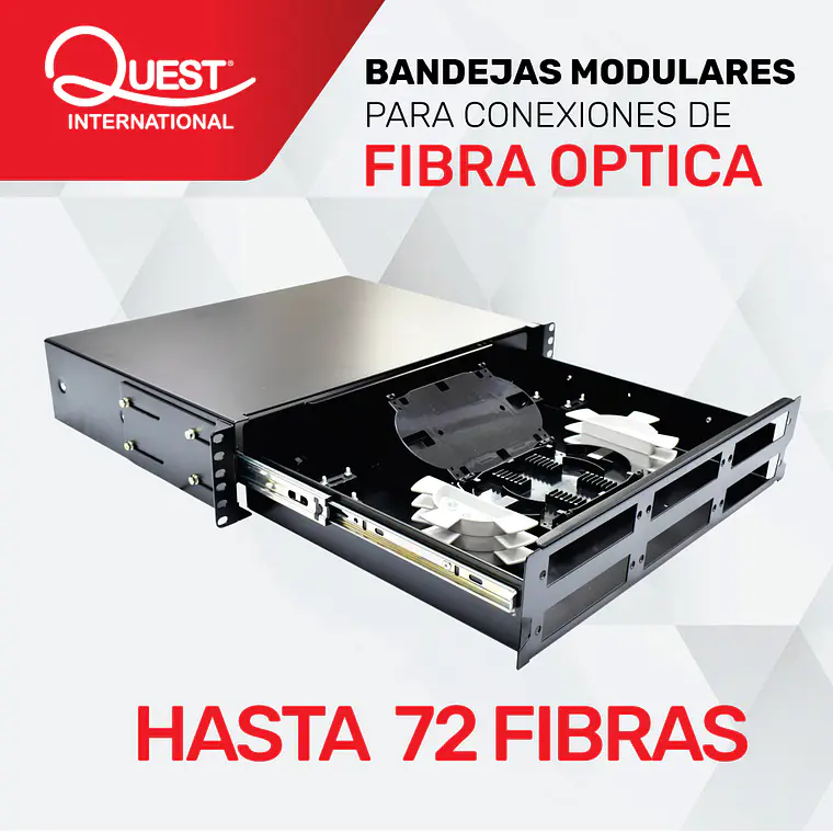 Bandeja Modular para Conexiones de Fibra Óptica de 2U 1